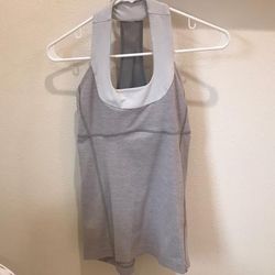 Lululemon Athletica Tops | Cute Gray And White Lulu Workout Top! | Color: Gray/White | Size: 6