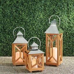 Tucker Teak Lantern - 16" - Frontgate