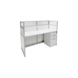 60"W White Laminate Washable Cubicles - 60"W x 24"D x 48"H Starter Cubicle