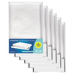 by PetSafe Sensitive Disposable Crystal Cat Litter Tray, Pack of 6, 36 LBS, White
