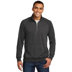 District DM392 Lightweight Fleece 1/4-Zip T-Shirt in Heathered Black size 2XL | Cotton/Polyester Blend