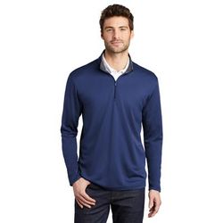 Port Authority K584 Silk Touch Performance 1/4-Zip in Royal/Steel Grey size Large | Polyester