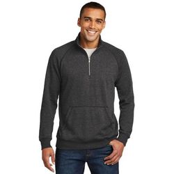 District DM392 Lightweight Fleece 1/4-Zip T-Shirt in Heathered Black size XL | Cotton/Polyester Blend