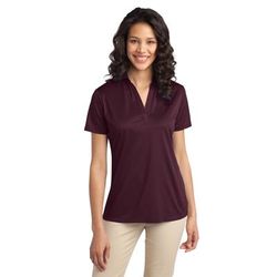Port Authority L540 Women's Silk Touch Performance Polo Shirt in Maroon size Medium | Polyester