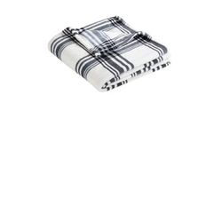Port Authority BP31 Ultra Plush Blanket in Black/White Plaid size OSFA | Polyester