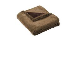 Port Authority BP45 Faux Fur Blanket in Fawn/Espresso Brown size OSFA