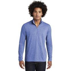 Sport-Tek ST407 PosiCharge Tri-Blend Wicking 1/4-Zip Pullover T-Shirt in True Royal Blue Heather size Medium | Triblend