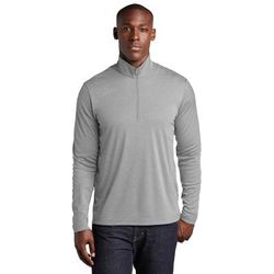 Sport-Tek ST469 Endeavor 1/4-Zip Pullover T-Shirt in Light Grey Heather size 2XL | Polyester