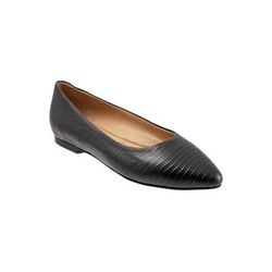 Extra Wide Width Women's Estee Slip On Flats by Trotters in Black Grey (Size 8 1/2 WW)