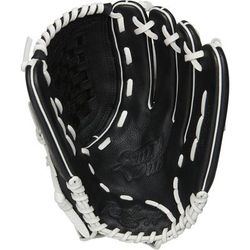 Rawlings Shut Out 12.5" Basket Web Fastpitch Softball Glove - Left Hand Throw Black/White