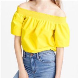 J. Crew Tops | Jcrew Size 4 Yellow Off The Shoulder Top | Color: Yellow | Size: 4