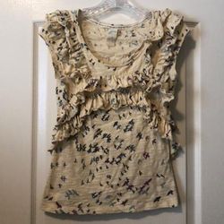 Anthropologie Tops | Anthropologie Bird Motif Top | Color: Cream/Red | Size: S