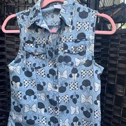 Disney Tops | Disney Jean Shirt . New | Color: Blue | Size: S