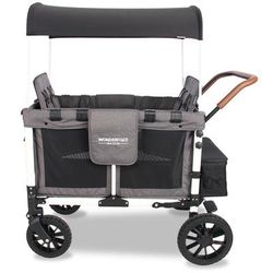 WonderFold W4 Quad Premium (4 Seater) Stroller Wagon - Gray/White (Limited Edition)