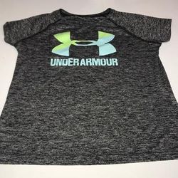 Under Armour Shirts & Tops | Little Girls Under Armor Shirt Size Youth Medium | Color: Gray/Green | Size: Mg