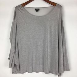 Anthropologie Tops | Deletta Oversized Gray Sheer Back Swing Top | Color: Gray | Size: S