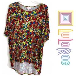 Lularoe Tops | Lularoe Irma Women Top High Low Floral 063! | Color: Black/Red | Size: Xs