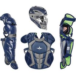 All Star S7 AXIS Professional Series NOCSAE Certified Baseball Catcher's Kit - Ages 12-16 Navy