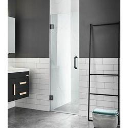 Fellow Series 30 in. x 72 in. Frameless Hinged Shower Door in Matte Black with Handle - ANZZI SD-AZ09-02MB