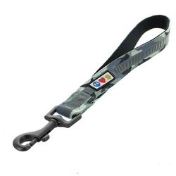 Reflective Camouflage Grey Training Padded Handle Short Leash for Dogs, 1 ft., Large