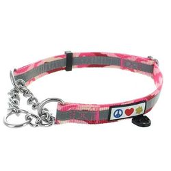 Chain Martingale Dog Collar, Camo Pink, Medium