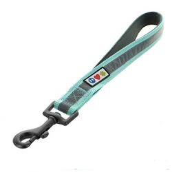 Reflective Teal Training Padded Handle Short Leash for Dogs, 1 ft., Large, Blue