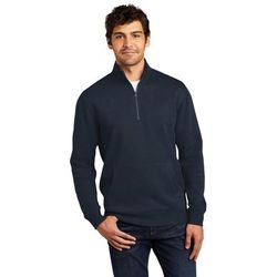 District DT6106 V.I.T. Fleece 1/4-Zip T-Shirt in New Navy Blue size 3XL | Cotton