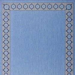Santandria Border Indoor/Outdoor Rug - Indigo, 8' x 10' - Frontgate