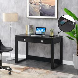 Newport 2 Drawer Desk with Charging Station - Convenience Concepts 121507ESBL