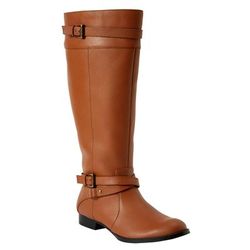 Women's The Janis Regular Calf Leather Boot by Comfortview in Cognac (Size 9 1/2 M)