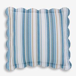 Florence Euro Sham by BrylaneHome in Blue Stripe (Size EURO)