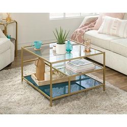 Coral Cape Coffee Table in Satin Gold - Sauder 423525