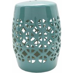 Buga 18"H x 13"W x 13"D Home Decor Emerald/Teal/Light Green Outdoor Stool - Boutique Rugs