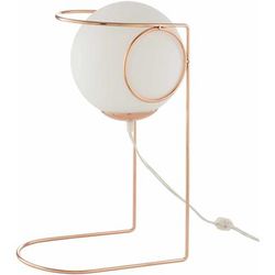 Balrothery 18"H x 12"W x 11"D End Table Lamp White/Translucent/Rose Gold/Metallic - Rose Gold Table Lamp - Boutique Rugs