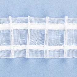 buttinette Ruban fronceur tubulaire à plis crayon, transparent, 5 cm, 10 m