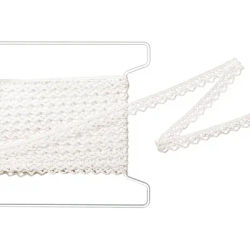 Galon de dentelle aux fuseaux, écru, largeur : 1,3 cm, longueur : 5 m