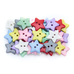 buttinette Boutons "étoiles", dim. : 16 mm Ø, contenu : 50 pièces
