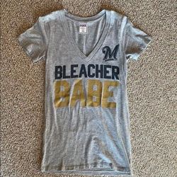 Pink Victoria's Secret Tops | Brewers V-Neck T-Shit. | Color: Gray | Size: S