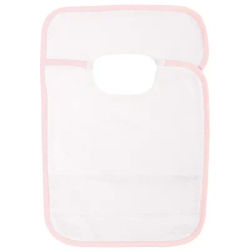 buttinette Bavoir bébé à broder, blanc/rose, avec fermeture scratch