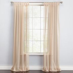 Wide Width BH Studio Sheer Voile Tab-Top Panel by BH Studio in Ecru (Size 60" W 95" L) Window Curtain