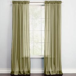 BH Studio Sheer Voile Rod-Pocket Panels -Set of 2 by BH Studio in Sage (Size 120"W 108"L) Window Curtains