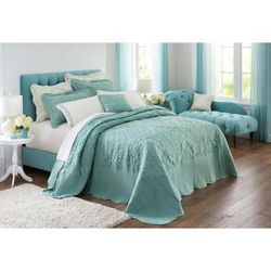 Amelia Bedspread by BrylaneHome in Seaglass (Size TWIN)