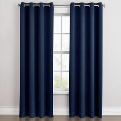 Wide Width BH Studio Room-Darkening Grommet Panel by BH Studio in Sapphire (Size 54" W 84" L) Window Curtain