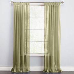 Wide Width BH Studio Sheer Voile Tab-Top Panel by BH Studio in Sage (Size 60" W 95" L) Window Curtain