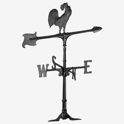 30" Rooster Accent Weathervane by Whitehall Products in Black