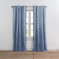 Wide Width BH Studio Room-Darkening Grommet Panel by BH Studio in Powder Blue (Size 54" W 72" L) Window Curtain