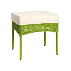 Roma All-Weather Resin Wicker Ottoman by BrylaneHome in Willow Wicker Ottoman w/ free cushion