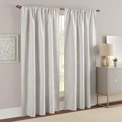Wide Width Ella European Matelassé Window Panel Pair by Sky Home in Gray (Size 50" W 84" L)