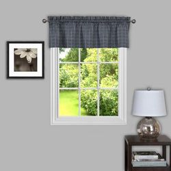 Wide Width Sydney 58" x 14" Window Curtain Valance by Achim Home Décor in Grey (Size 58" W 14" L)