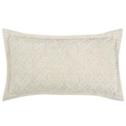 Ashton Collection Tufted Chenille Sham by Better Trends in Ivory (Size STANDARD)
